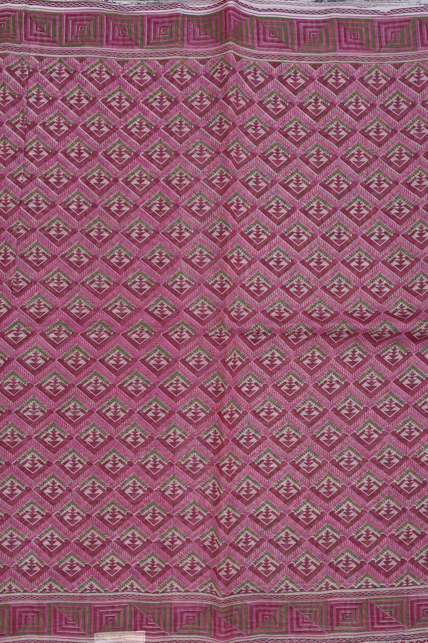 Kota Cotton Saree In Plum Purple With Printed Design