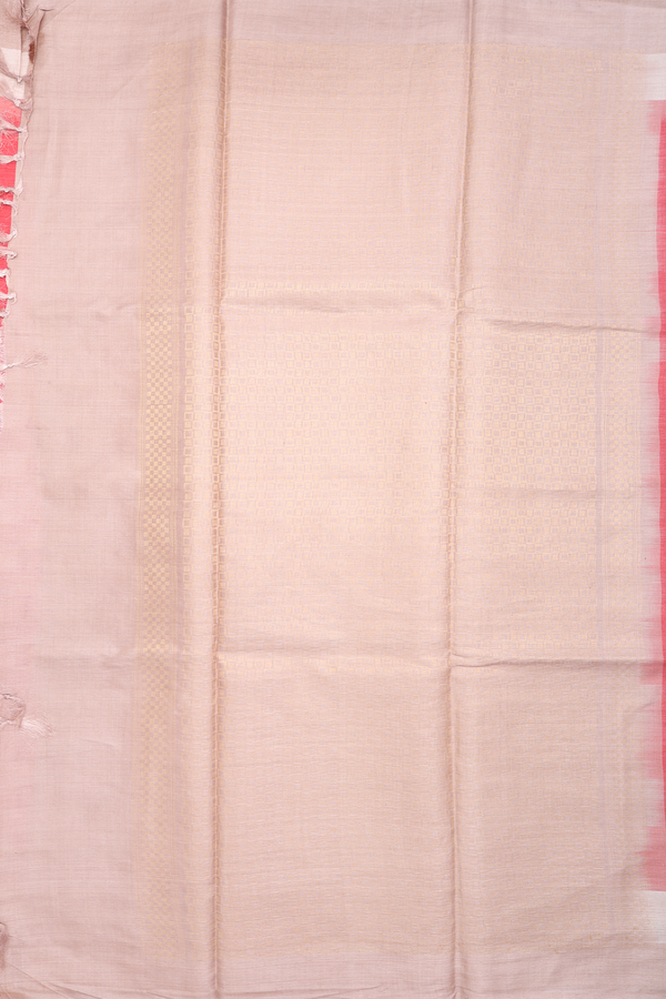 Tussar Silk Saree In Red With Floral Buttas