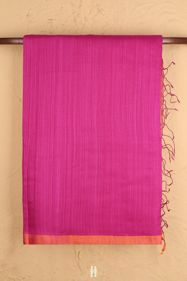 Bailu Silk Saree In Purple Rose With Contrast Border