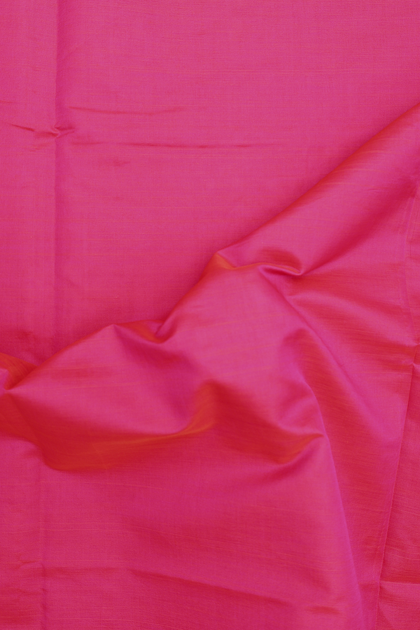 Semi Silk Cotton Saree In Rani Pink With Contrast Border