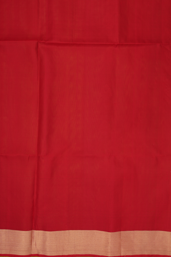 Soft Silk Saree In Parrot Green With Floral Buttas