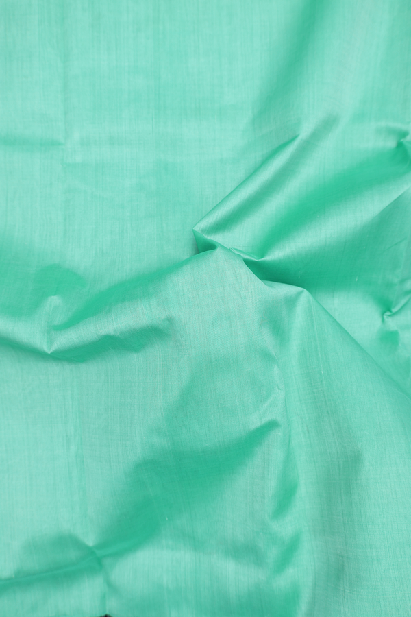 Traditional Silk Cotton Saree Mint Blue With Contrast Border