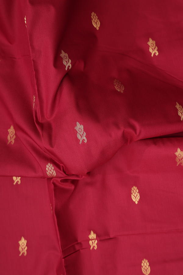 Nine Yards Apoorva Cotton In Red With Floral Buttas