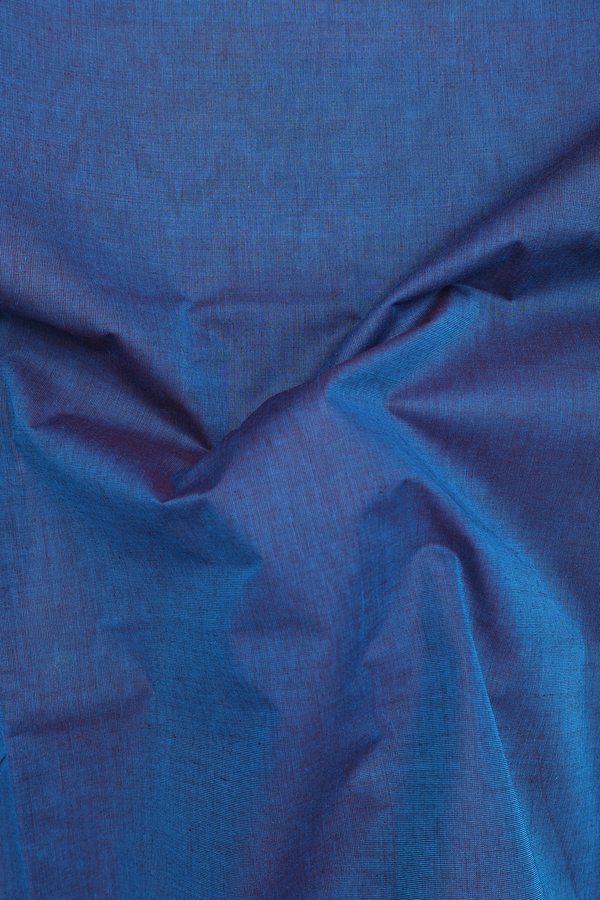 Nine Yards Cotton Saree In Teal Blue With Contrast Border