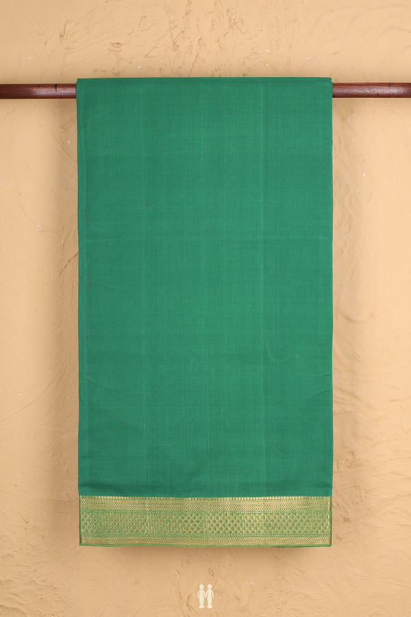 Mangalagiri Cotton Saree In Fern Green With Zari Border