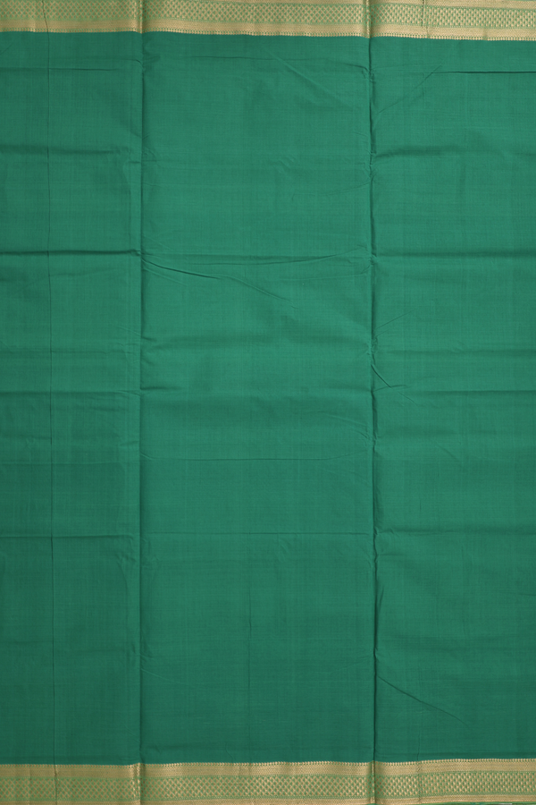 Mangalagiri Cotton Saree In Fern Green With Zari Border