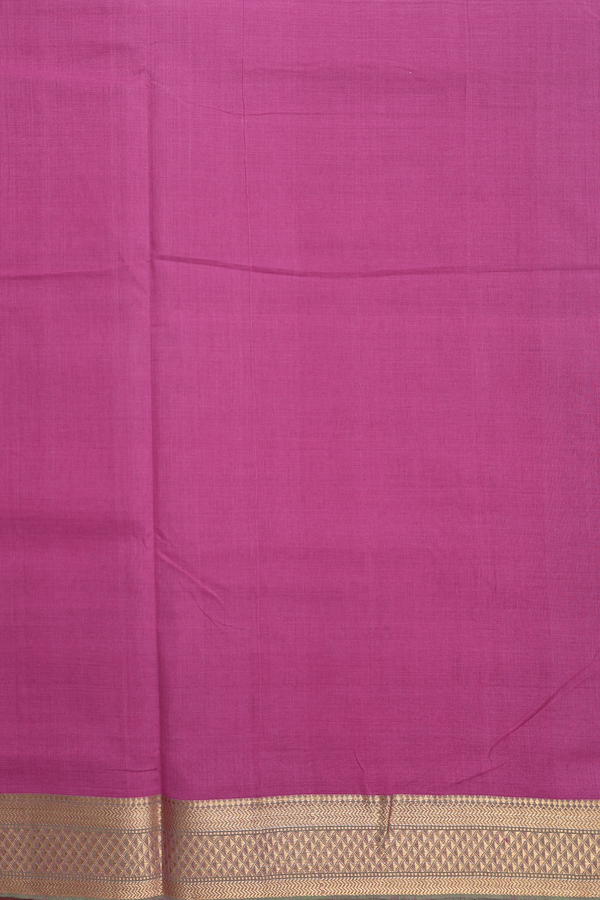 Mangalagiri Cotton Saree In Orchid Purple With Zari Border