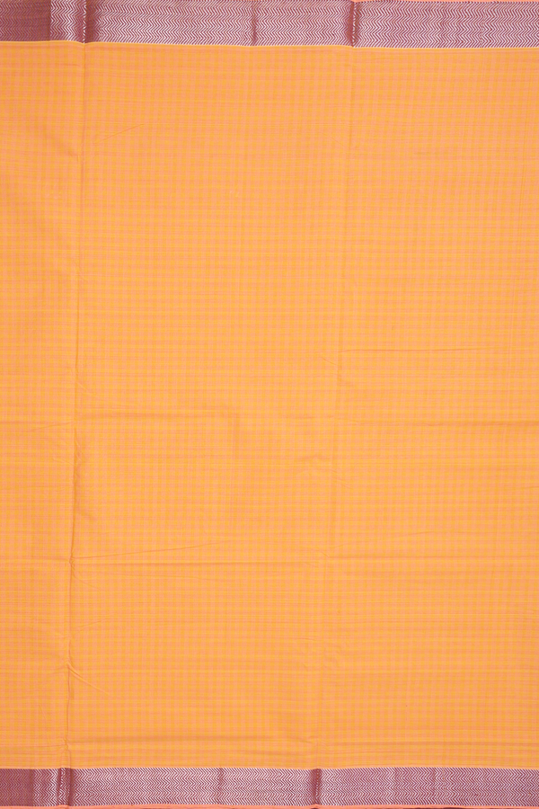 Mangalagiri Cotton Saree In Orange With Stripes Design