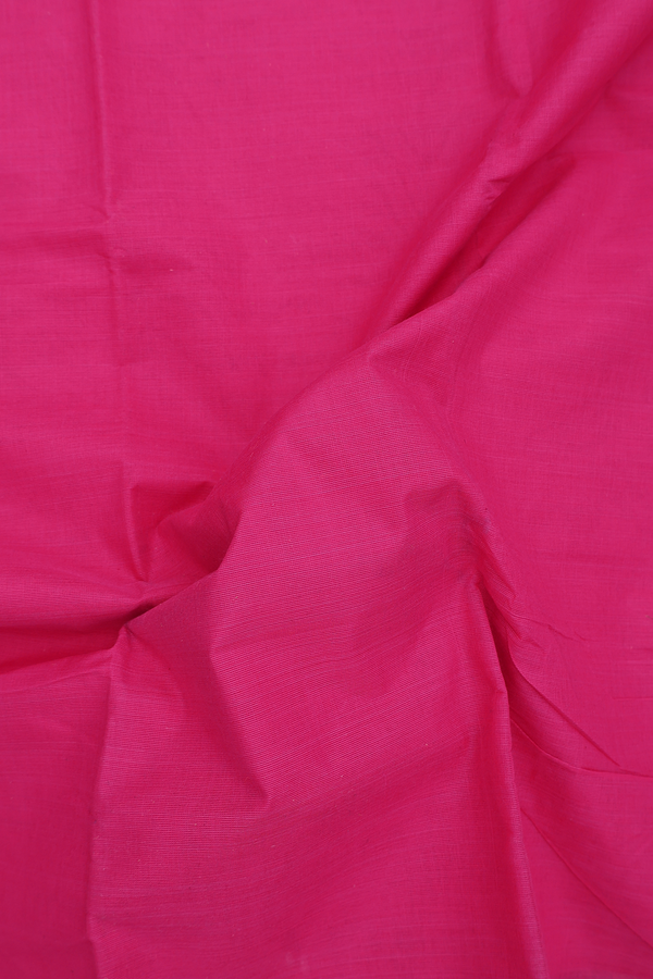 Chettinadu Cotton Saree In Rani Pink With Peacock Border