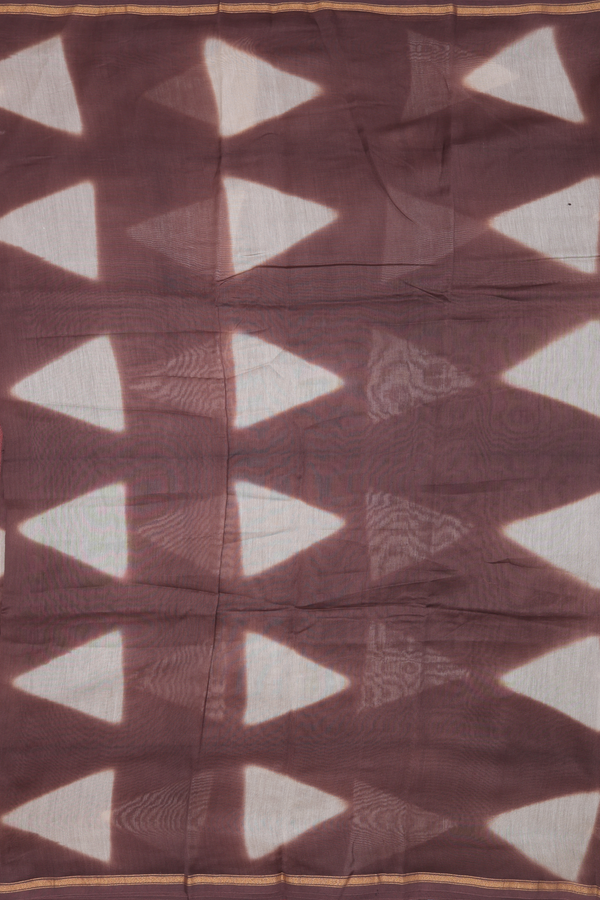 Chanderi Silk Cotton Saree In Brown With Printed Design