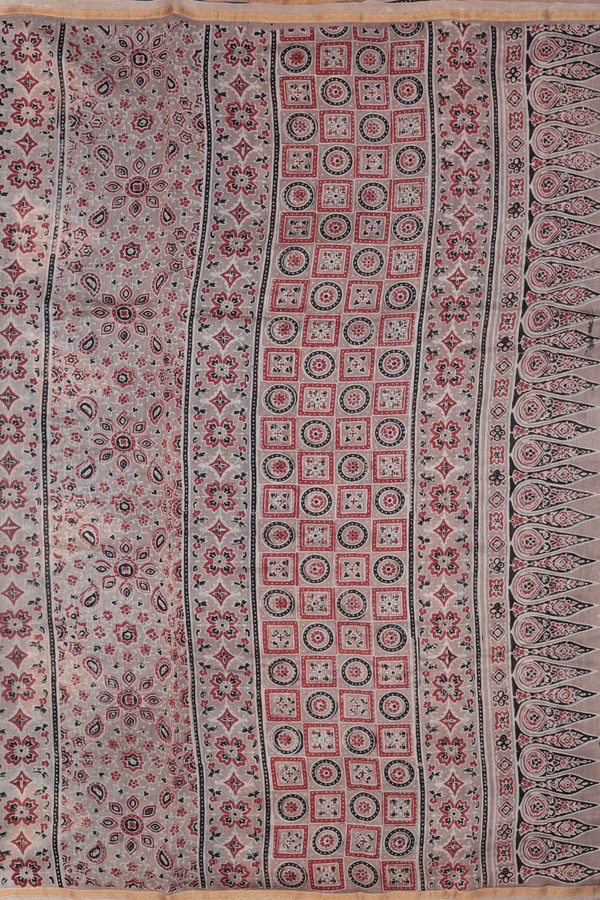 Chanderi Silk Cotton Saree In Capri Blue With Printed Design