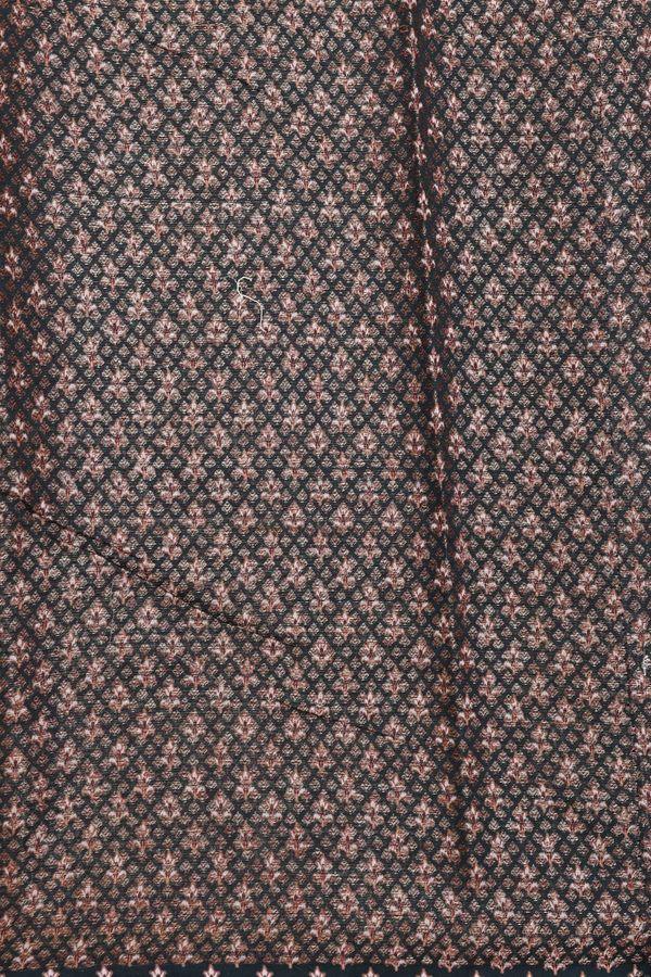 Chanderi Silk Cotton Saree In Forest Green With Floral Design