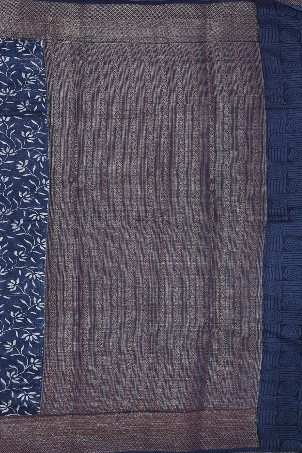 Chanderi Silk Cotton Saree In White With Diamond Design