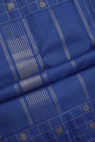 Striped Design Shades Of Blue Kanchipuram Silk Saree
