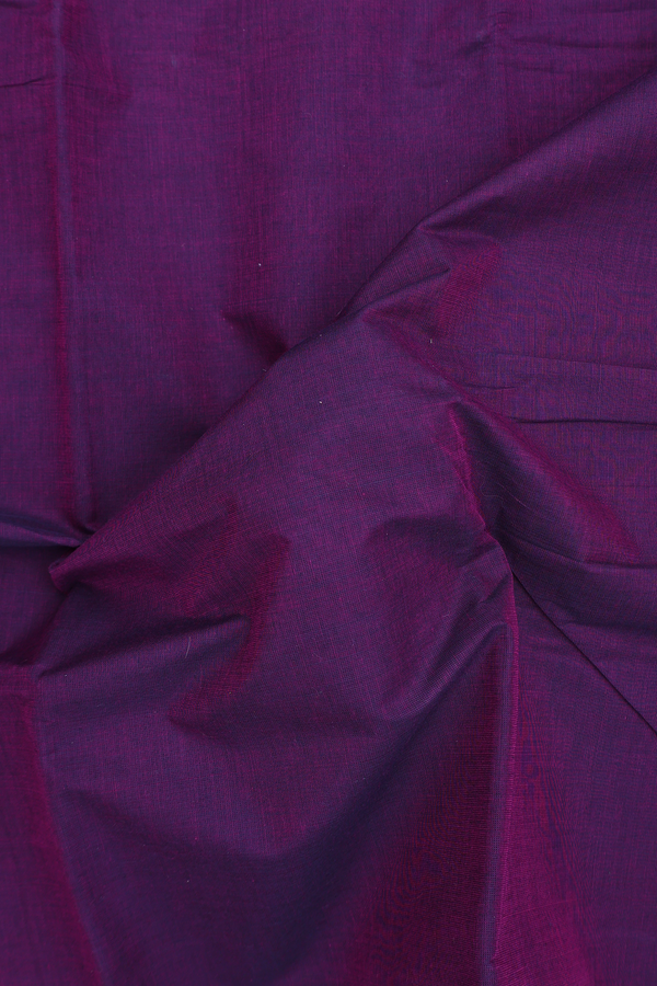 Chettinadu Cotton Saree In Deep Purple With Paisley Border