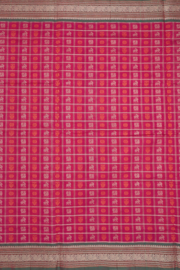 Coimbatore Cotton Saree In Dual Tone With Checks Design