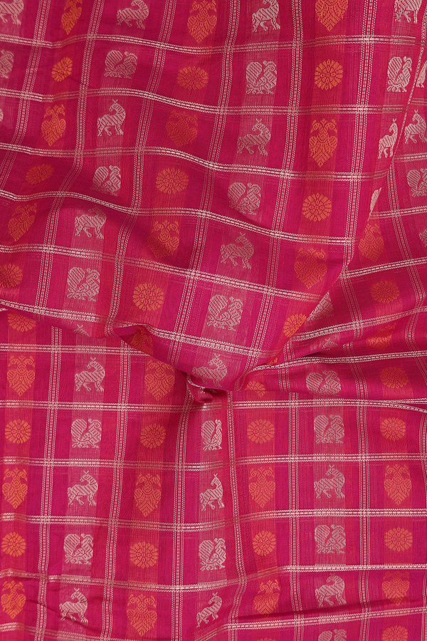 Coimbatore Cotton Saree In Dual Tone With Checks Design