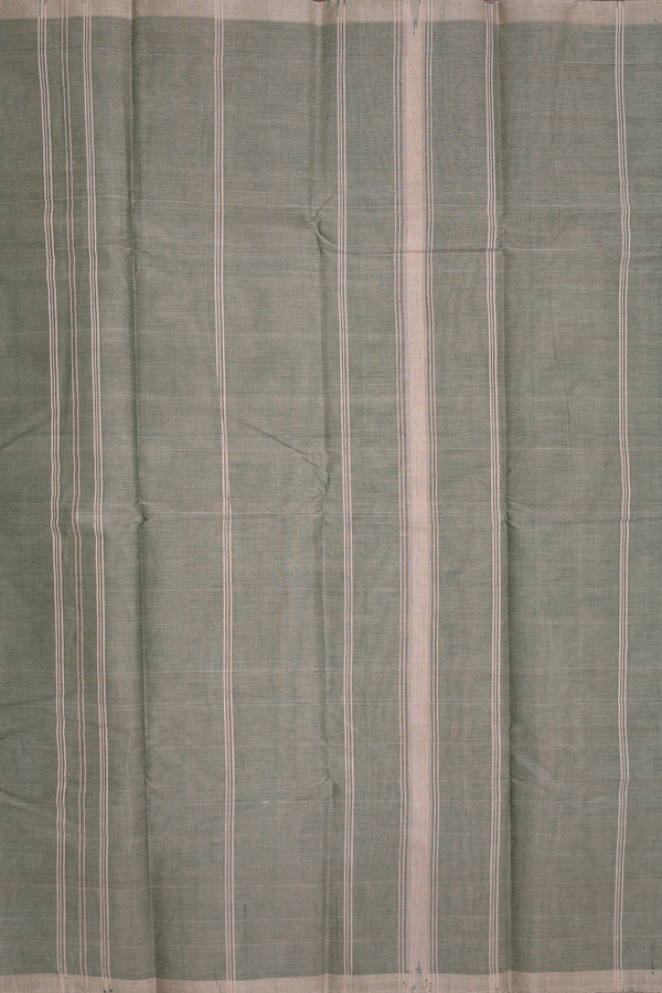 Chettinadu Cotton Saree In Green With Checks Design