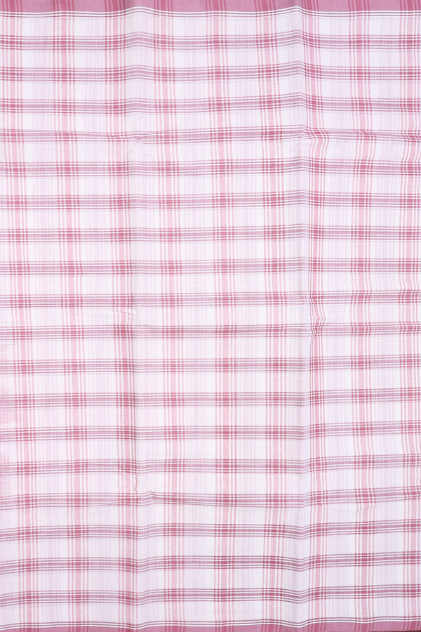 Chettinadu Cotton Saree In White With Checks Design