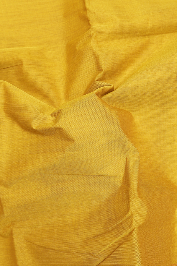 Chettinadu Cotton Saree In Yellow With Contrast Border