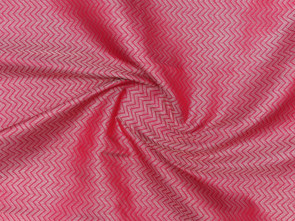 Chevron Design Red Banarasi Silk Blouse Material