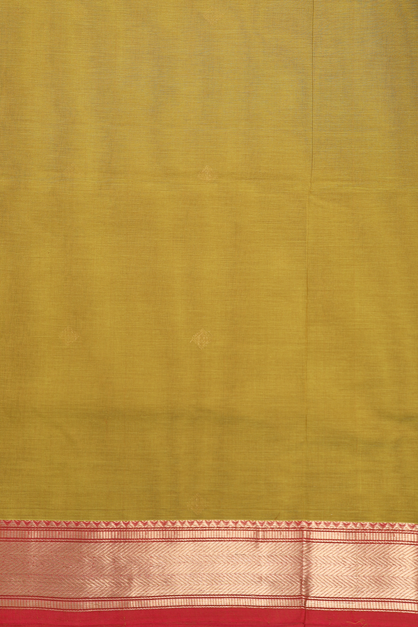 Coimbatore Cotton Saree Greenish Brown With Diamond Buttas