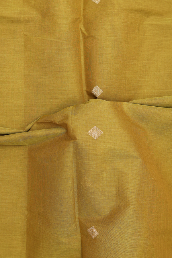 Coimbatore Cotton Saree Greenish Brown With Diamond Buttas