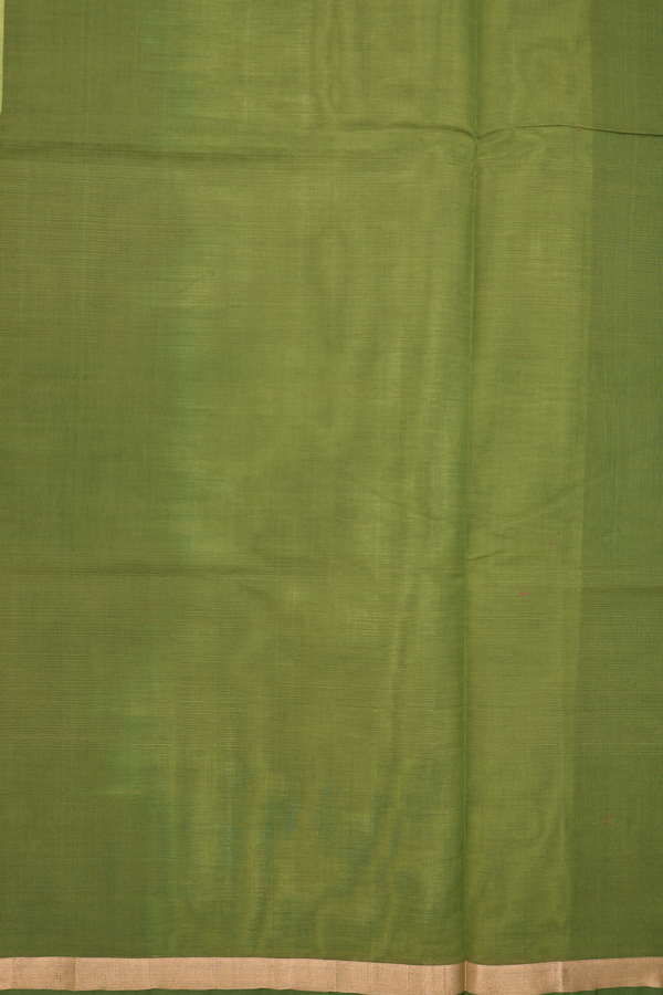 Coimbatore Cotton Saree In Green With Paisley Motifs