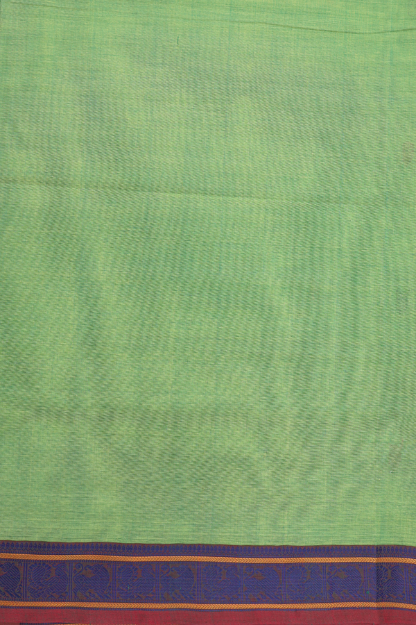 Coimbatore Cotton Saree In Green With Threadwork Buttas