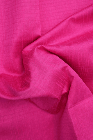 Contrast Border Plain Rani Pink Semi Jute Saree