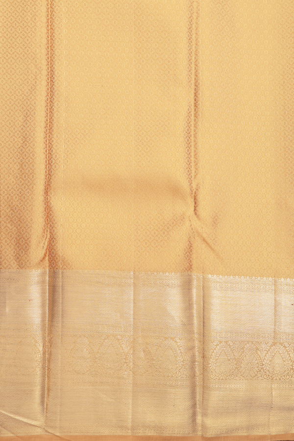 Kanchipuram Silk Saree In Brown With Floral Design