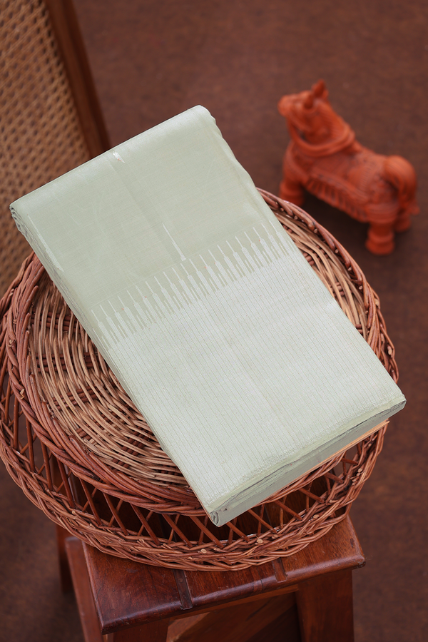 Kanchipuram Silk Saree In Green Beige With Malli Moggu Buttas