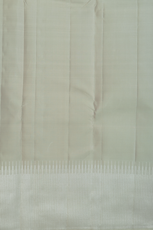 Kanchipuram Silk Saree In Green Beige With Malli Moggu Buttas