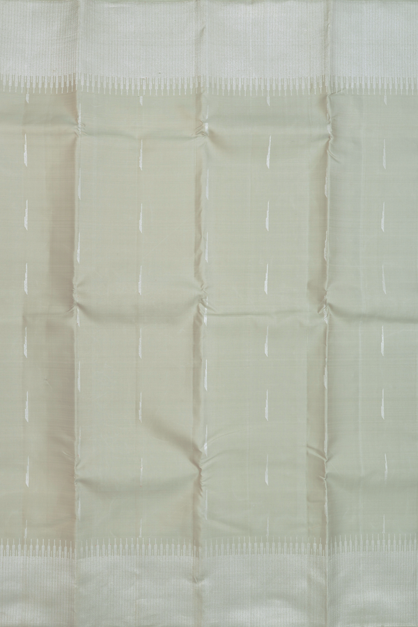 Kanchipuram Silk Saree In Green Beige With Malli Moggu Buttas