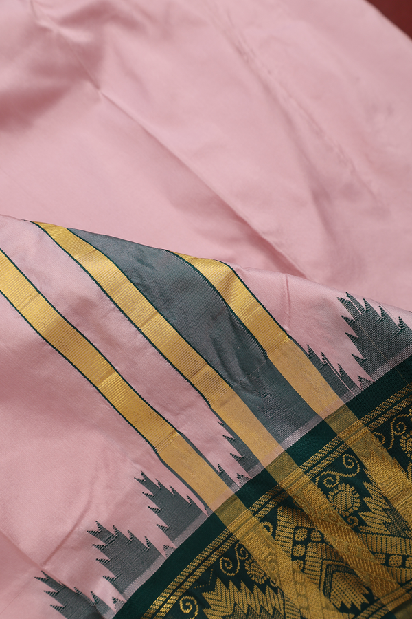 Ganga Jamuna Border Brown Silk Dhoti With Angavastram Set