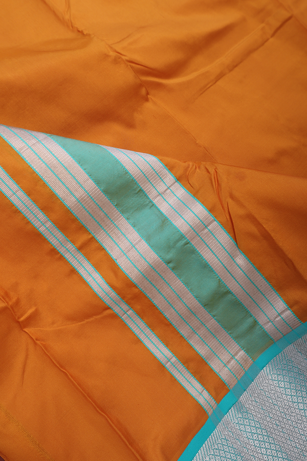 Contrast Border Brown Silk Dhoti With Angavastram Set