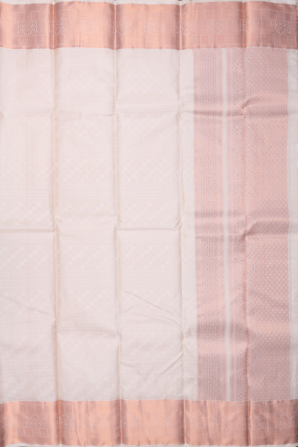 Zari Border Pale Pink Silk Dhoti With Shirt Material