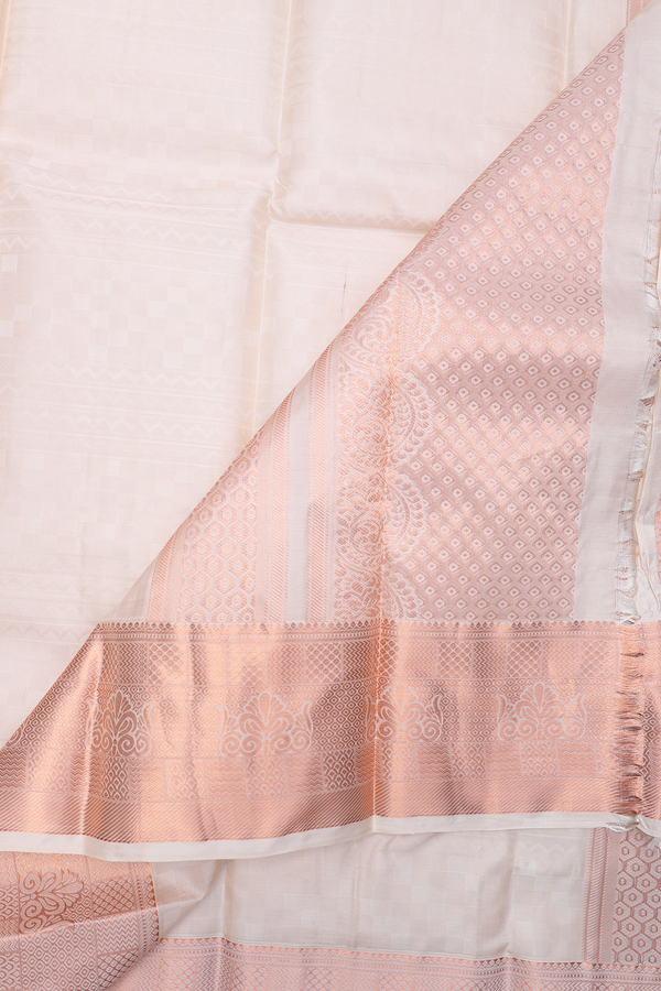 Zari Border Pale Pink Silk Dhoti With Shirt Material