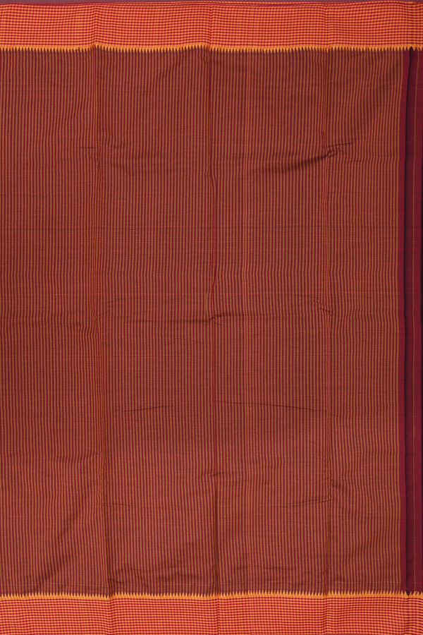 Dharwad Cotton Saree In Navy Blue With Checks Border