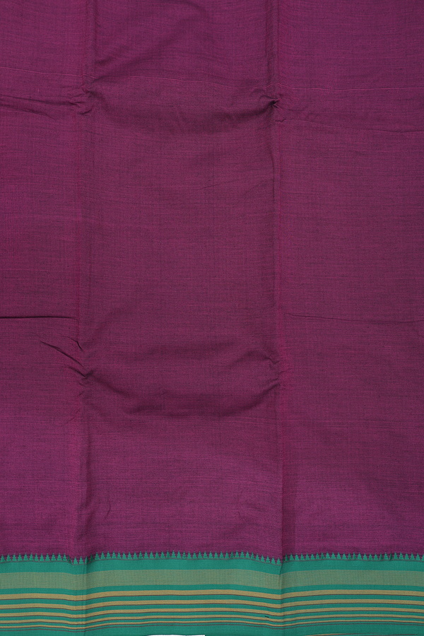 Dharwad Cotton Saree In Purple With Contrast Border