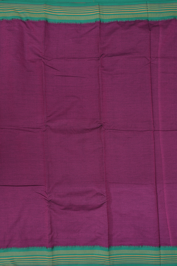 Dharwad Cotton Saree In Purple With Contrast Border