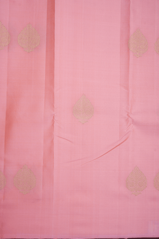 Floral Zari Motifs Blush Pink Kanchipuram Silk Saree
