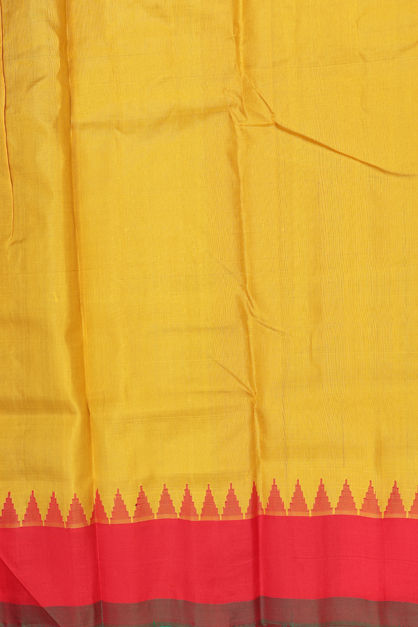 Gadwal Silk Cotton Saree In Dark Green With Stripes Design