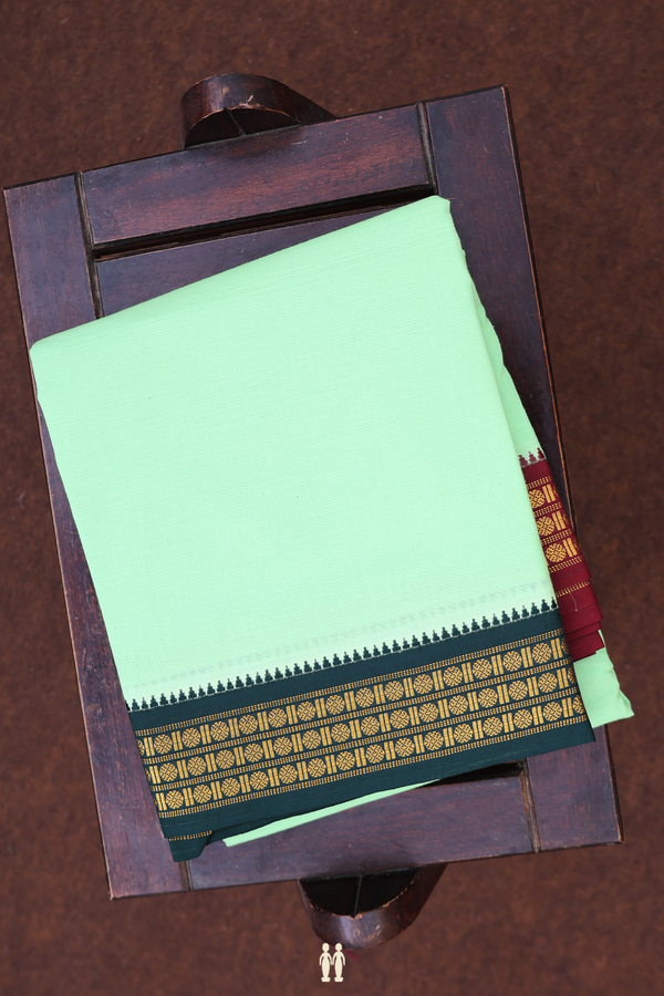 Ganga Jamuna Border Pale Green Dhoti With Angavastram Set