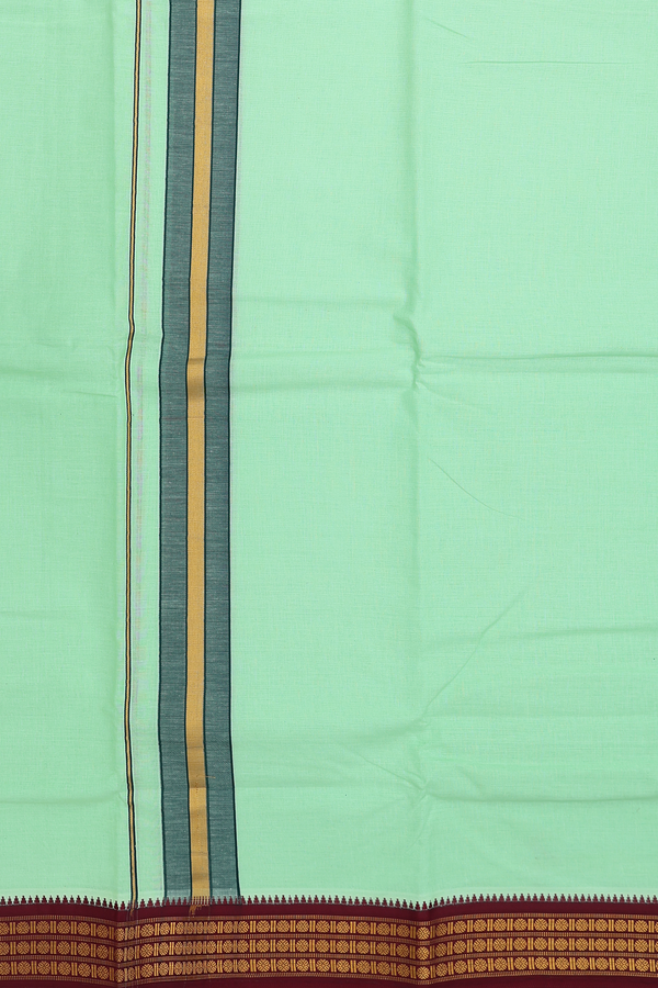 Ganga Jamuna Border Pale Green Dhoti With Angavastram Set