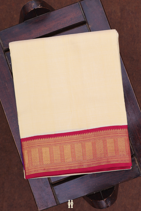 Ganga Jamuna Border Tan Silk Dhoti With Angavastram Set