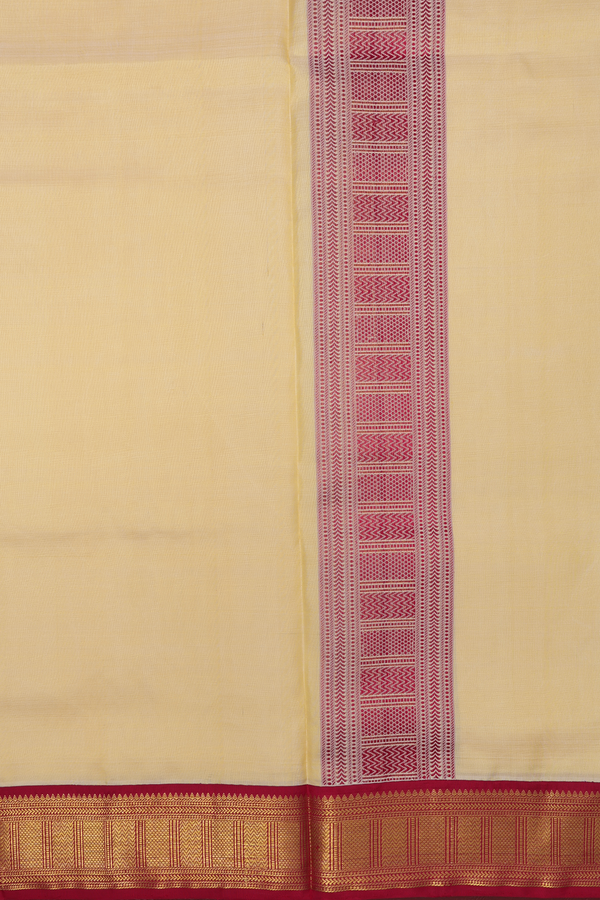 Ganga Jamuna Border Tan Silk Dhoti With Angavastram Set