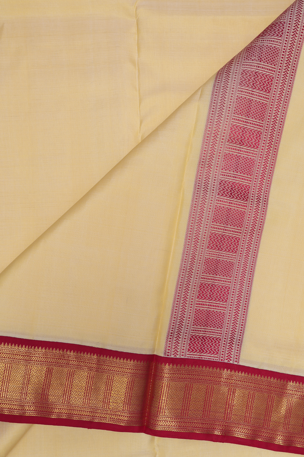 Ganga Jamuna Border Tan Silk Dhoti With Angavastram Set