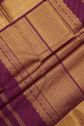 Geometric Threadwork Design Brick Red Kanchipuram Silk Saree