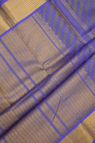 Geometric Threadwork Design Dual Tone Kanchipuram Silk Saree